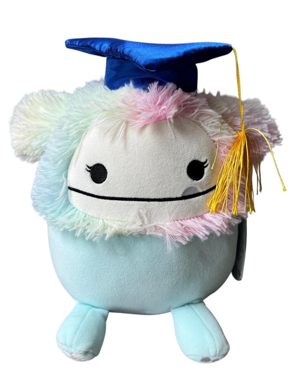 NWT Squishmallow 12” ZOZO Graduation Bigfoot With Cap And Tassel Rainbow Blue